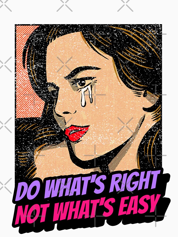 Do What's Right Not What's Easy. Inspirational Quote Sticker by SuccessfulVibes