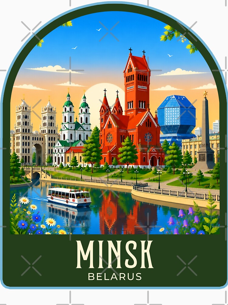Minsk Vintage Travel Illustration by HomeLivingCo