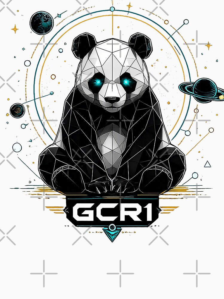 GCR1 Cosmic Guardian Panda | Geometric Space Panda Sci-Fi Streetwear Design by GCR1