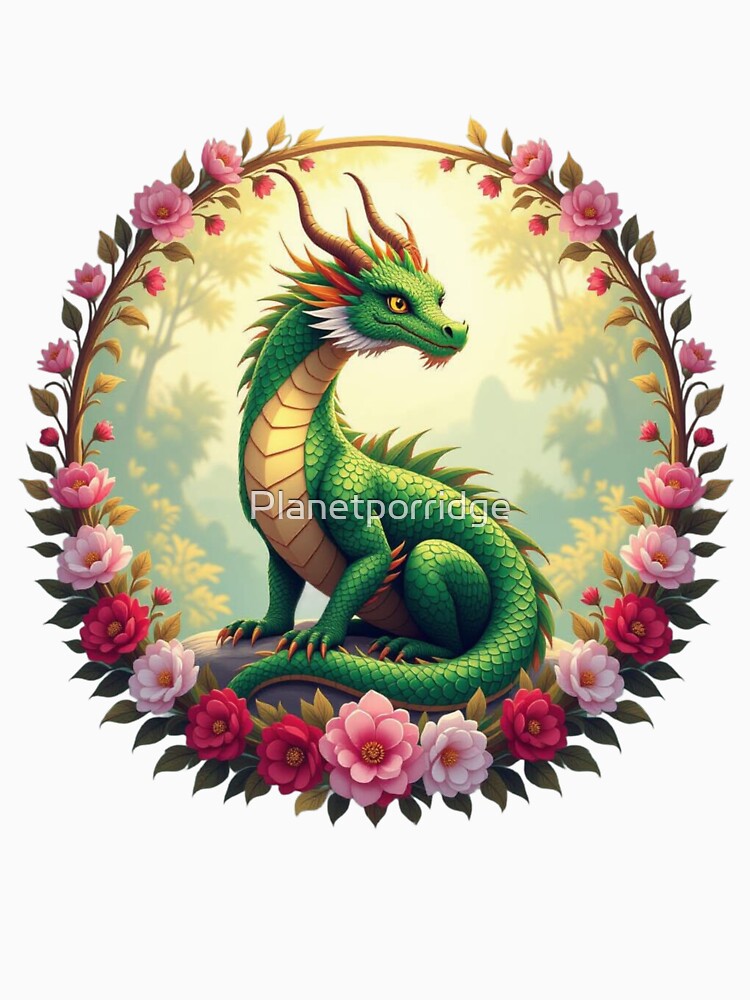 Dragon With Flowers Art by Planetporridge