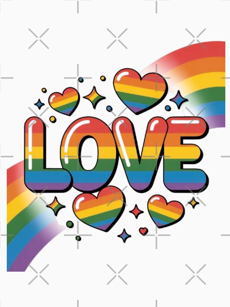 Rainbow Love T-Shirt – LGBTQ Pride Rainbow Heart Design for Pride Month, Allies & Festival Wear by GemBob Creations