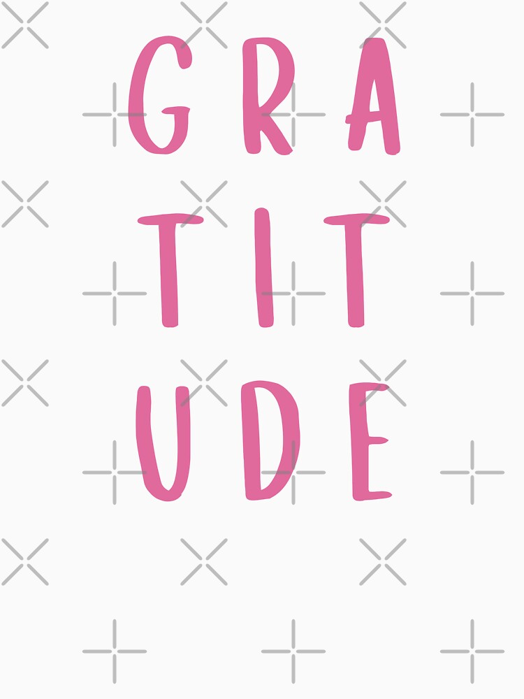 Gratitude All Over Text Pink by NinniSilver