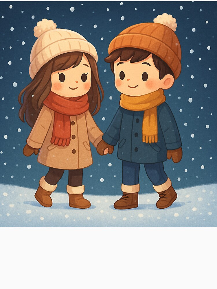Cute Winter Couple Holding Hands by Sadia  Jannat