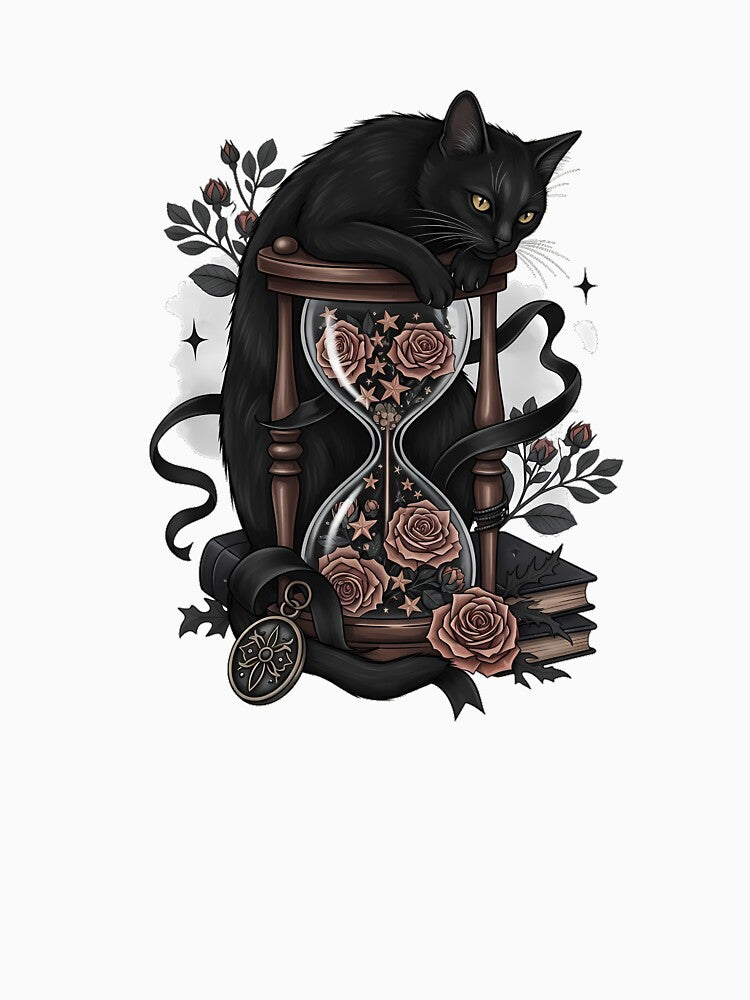 Black Cat Hourglass Gift by IllumeInk