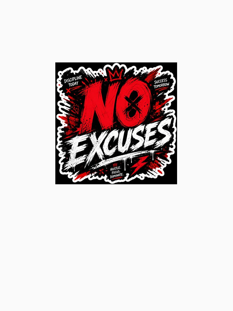 No excuses - Motivational Sticker by huzaifashajapur
