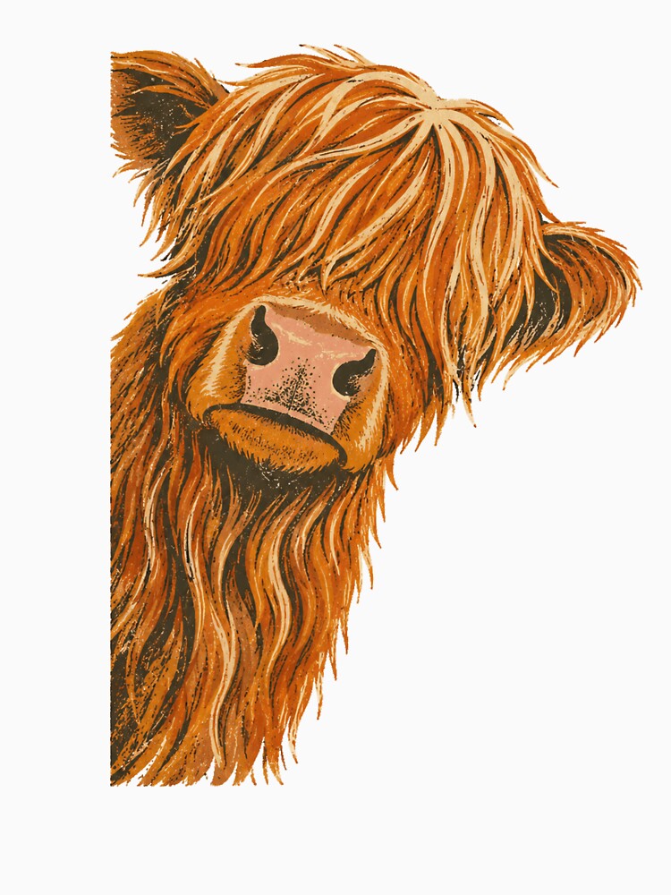 Retro Highland Cow Vintage - Hair Farm Animal by Moizento