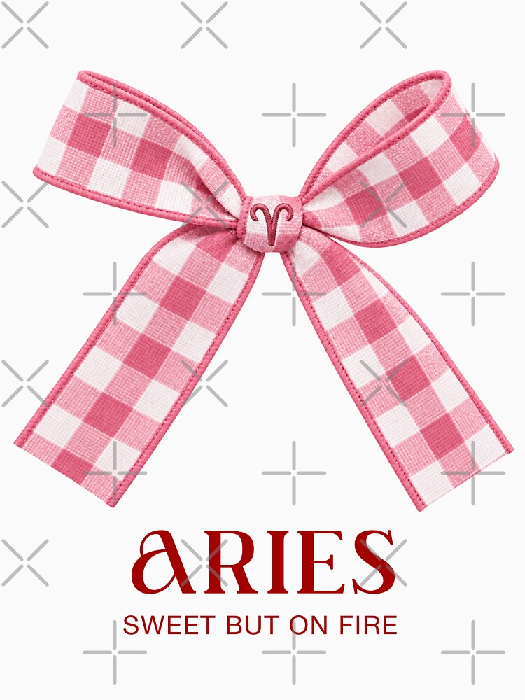 Aries Plaid Pink Bow. Zodiac Bow. Sweet But On Fire. by CoCoArt-Ua