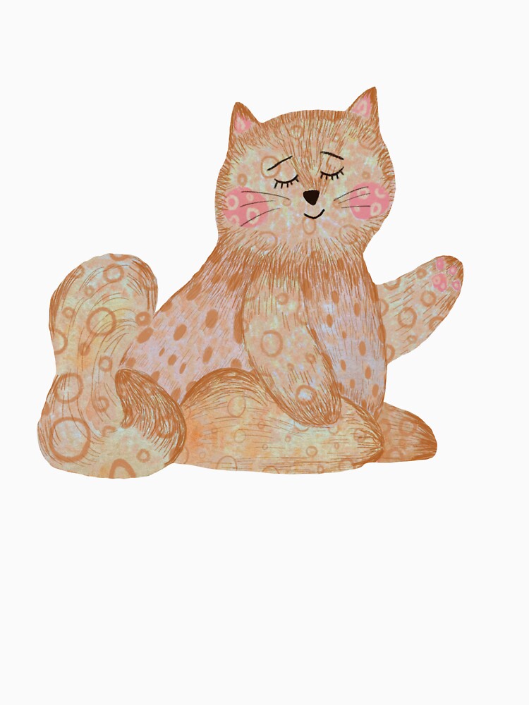 Cat textured pink pastel a watercolor sketch by Yana Mustafina | Boho Soulful Designs