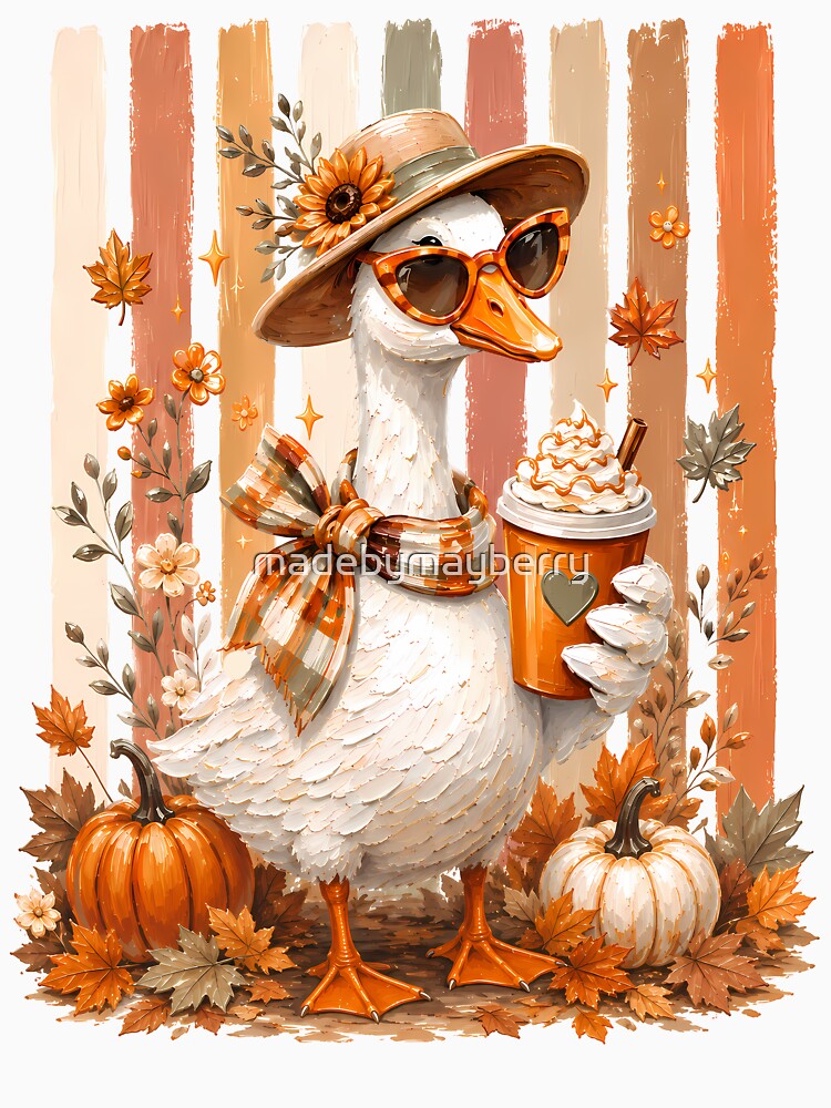 Retro Stripe Fall Goose by madebymayberry