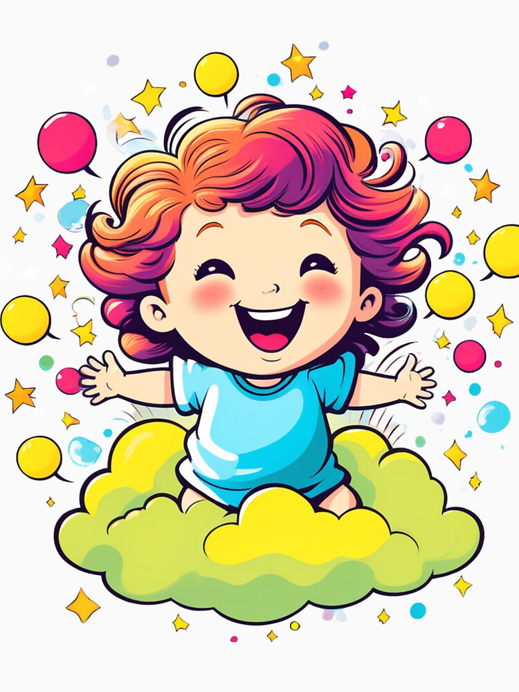 Joyful Stars and Balloons: Baby's Laughter Delight by ReyhansArtWorld