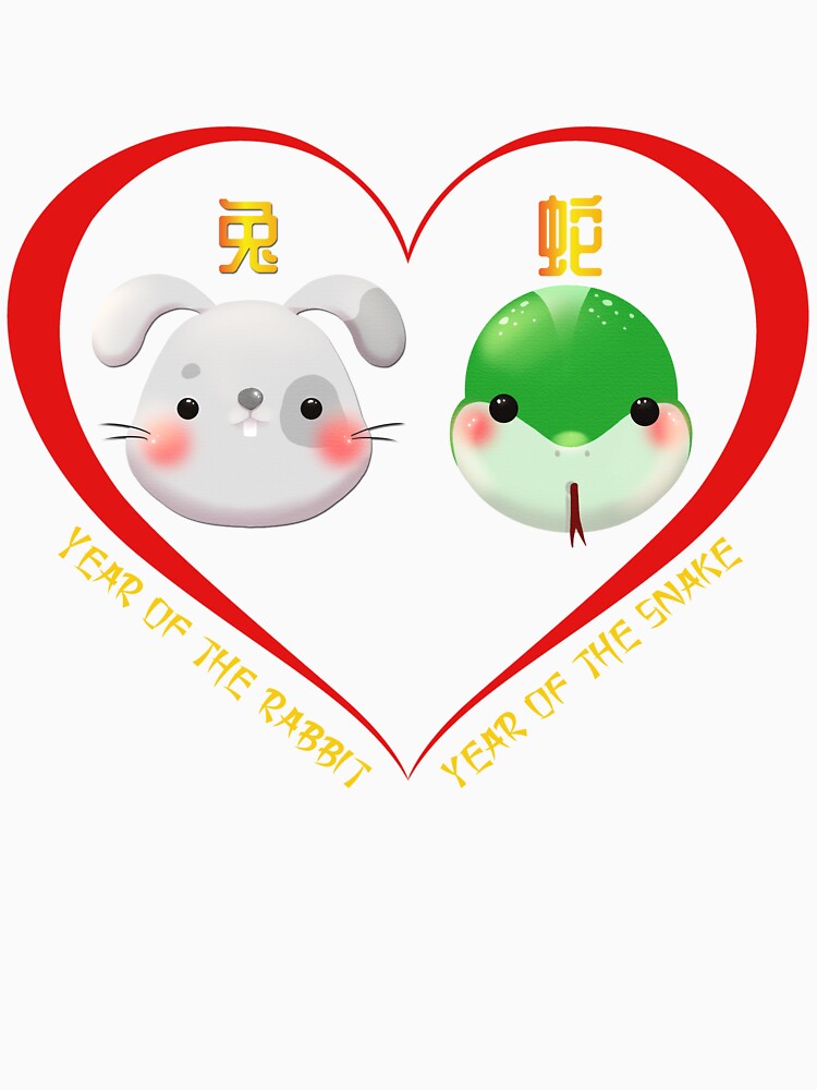Year Of The Rabbit And Year Of The Snake Couples Cute Chinese Zodiac Animals by Karry-Pat