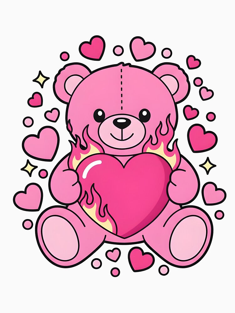 Heart Teddy Bear Valentines Romantic Valentine by KroghDs