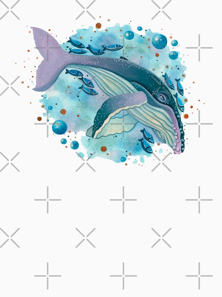 colorful humpback whale by adeillustrator