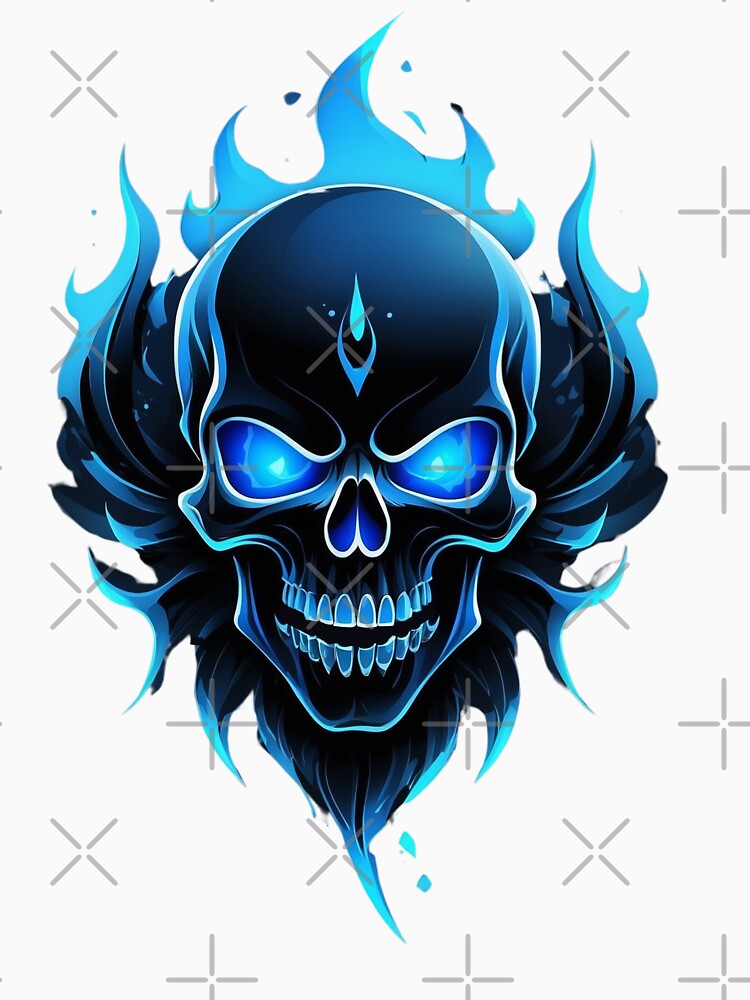 Blue Skull with Fire by OurGirlGertie