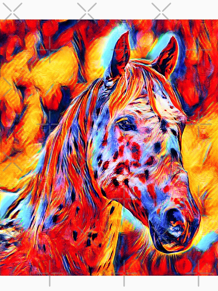 Appaloosa horse close up portrait – colorful digital painting by NickoPrints