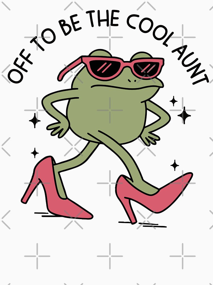 Off to Be the Cool Aunt Pregnancy Reveal for Sister Funny Frog Future Aunt Baby Announcement Gift by gunaone-design