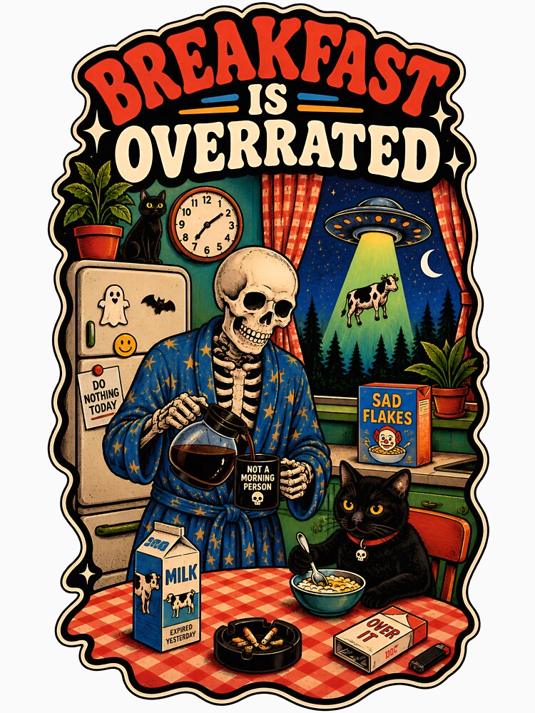 Breakfast Is Overrated Skeleton by Peac7e
