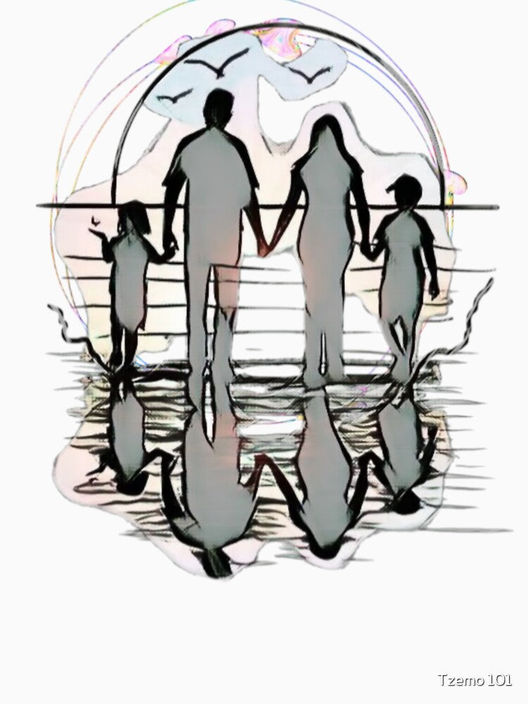 Family dad and mom with his son,, daughter and son with mom and dad, by Tzemo101