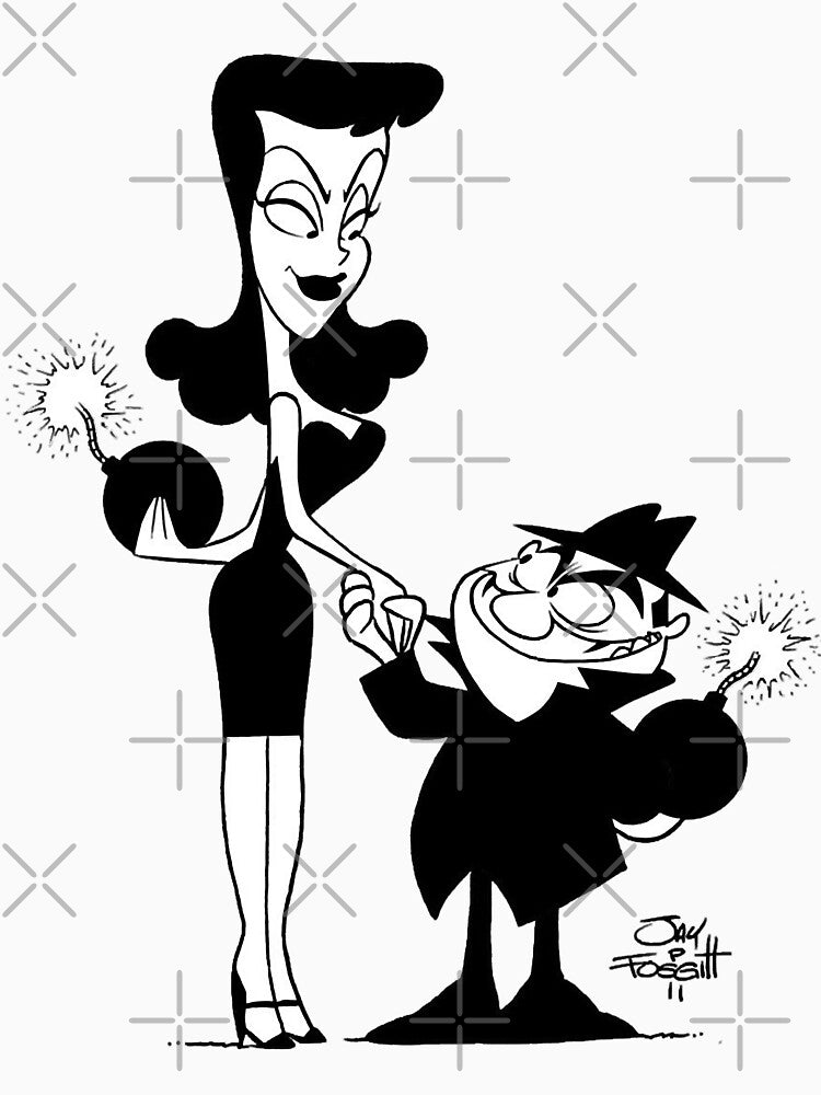 Men Women Boris And Natasha With Bombs Funny Men Fan by Emmanuellelockm