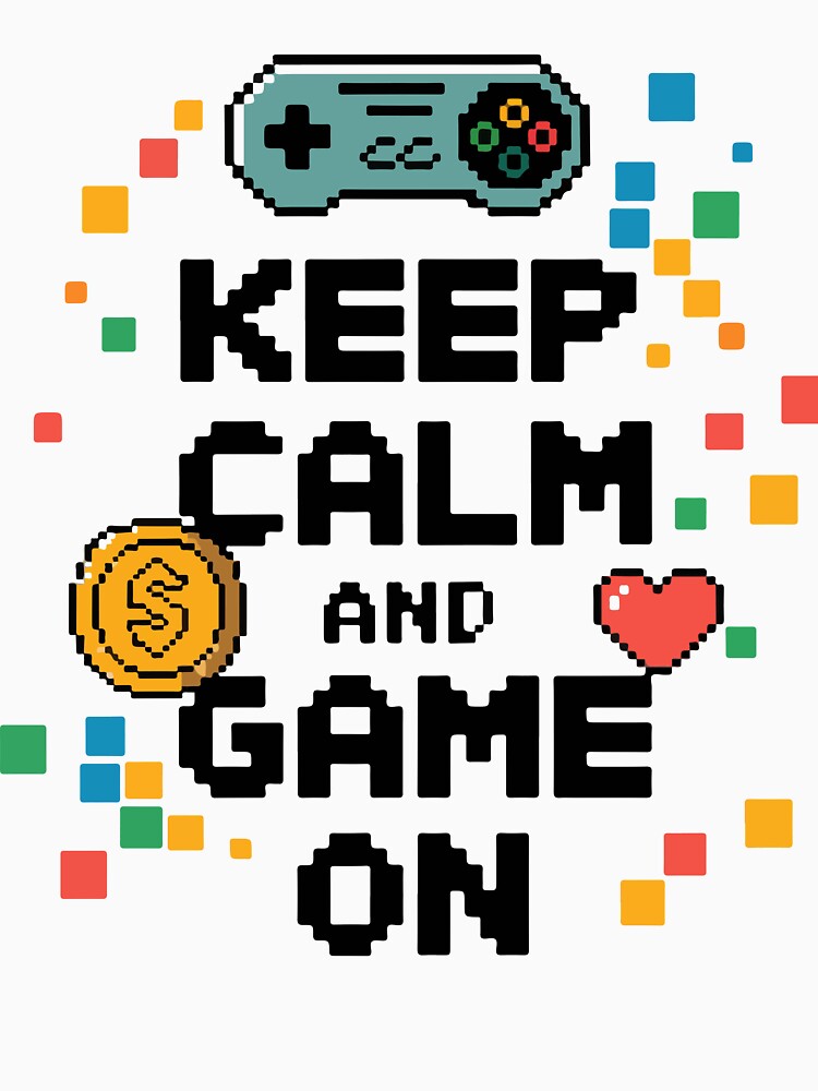 Keep Calm and Game On Pixel Controller Art by QuietBloom80