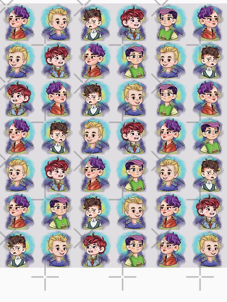 Cartoon Boys Bust Drawing Pattern by Missing In Art