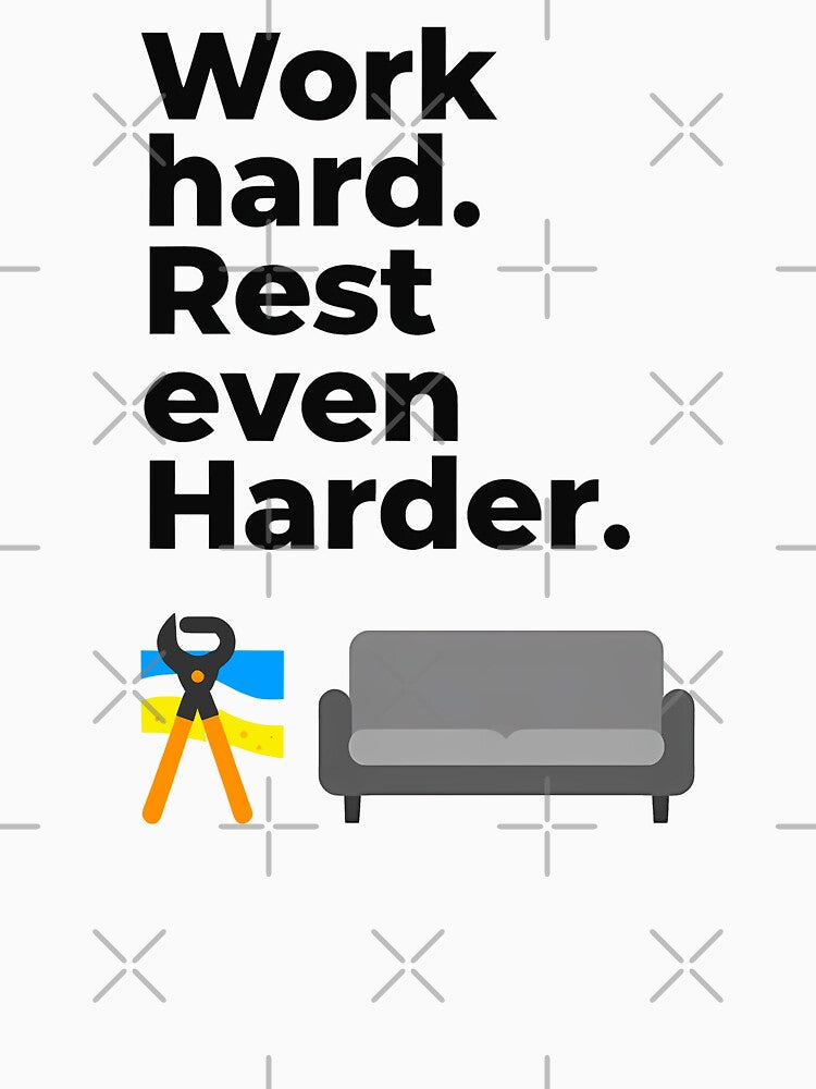 Work Hard Rest Even Harder Minimal Quote Design by Topoartispp