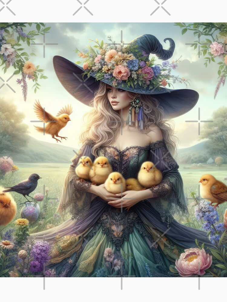 beautiful woman with chicks fantasy easter landscape by Expressions-Sel