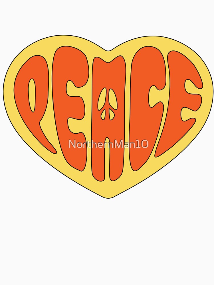 Retro Heart Peace – Groovy 70s Hippie Vibe Design by NorthernMan10