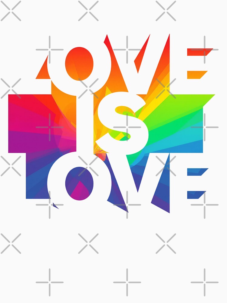 Love Is Love Art, Pride Rainbow Typography Tee, Minimal Modern LGBT, Clean Aesthetic Gift by Pride_Prints