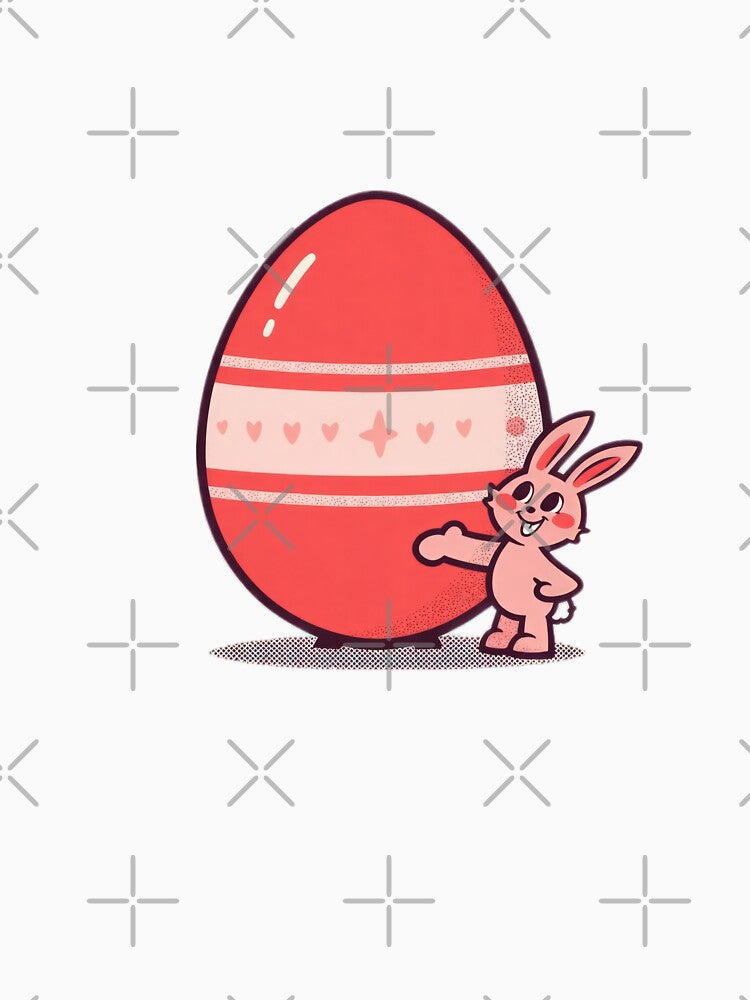 funny easter egg with pink bunny,Happy Easter,Easter Humor,Easter Day,funny easter design by Expressions-Sel