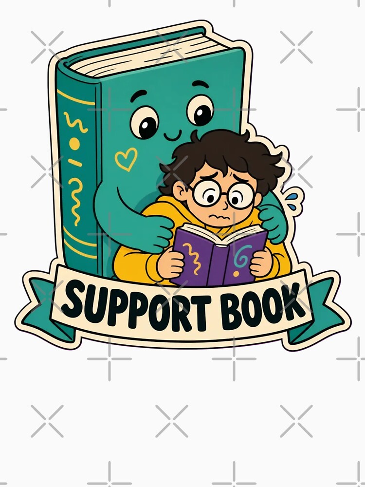 Emotional Support Book | Funny Bookish Reading Gift Design by StickyGuys