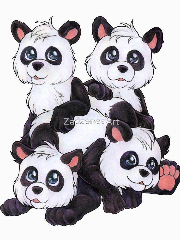 Cute panda Great gift idea for panda lovers by ZadzeneaArt