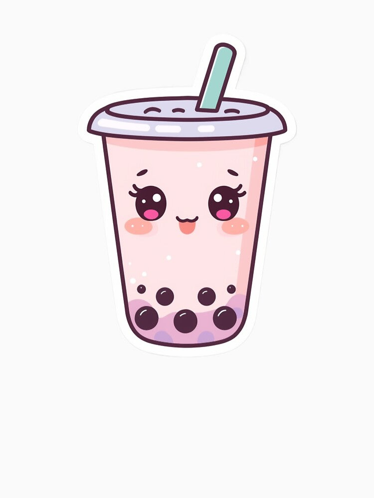 Bubble Tea Kawaii - Cute Sticker by FluffiPopo