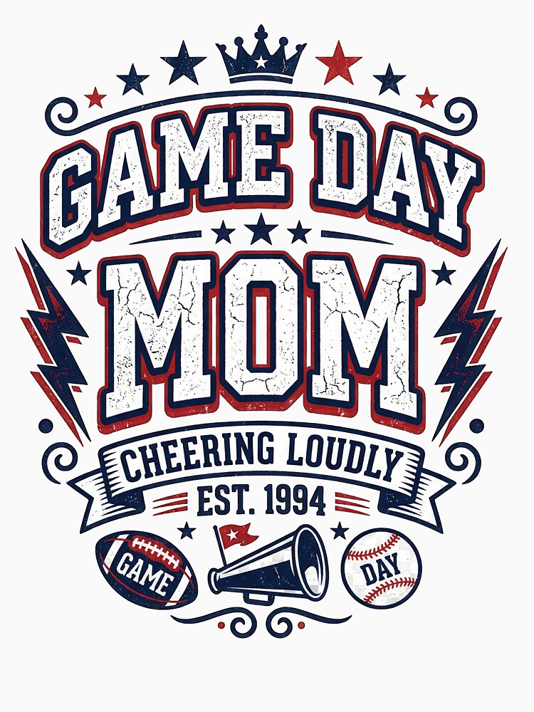 Game Day Mom Shirt, Cheering Loudly Sports Mom Tee, Baseball Football Mom Gift, Team Mom Game Day Outfit by PlumArtDesign