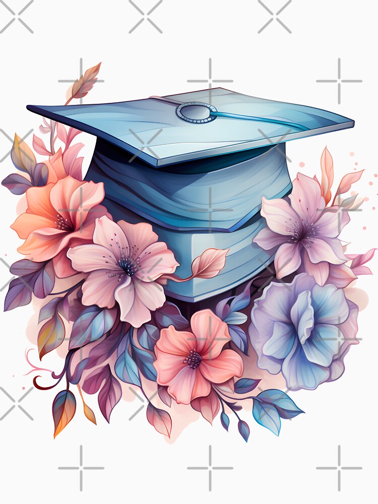 Floral graduation cap by PawsandPages