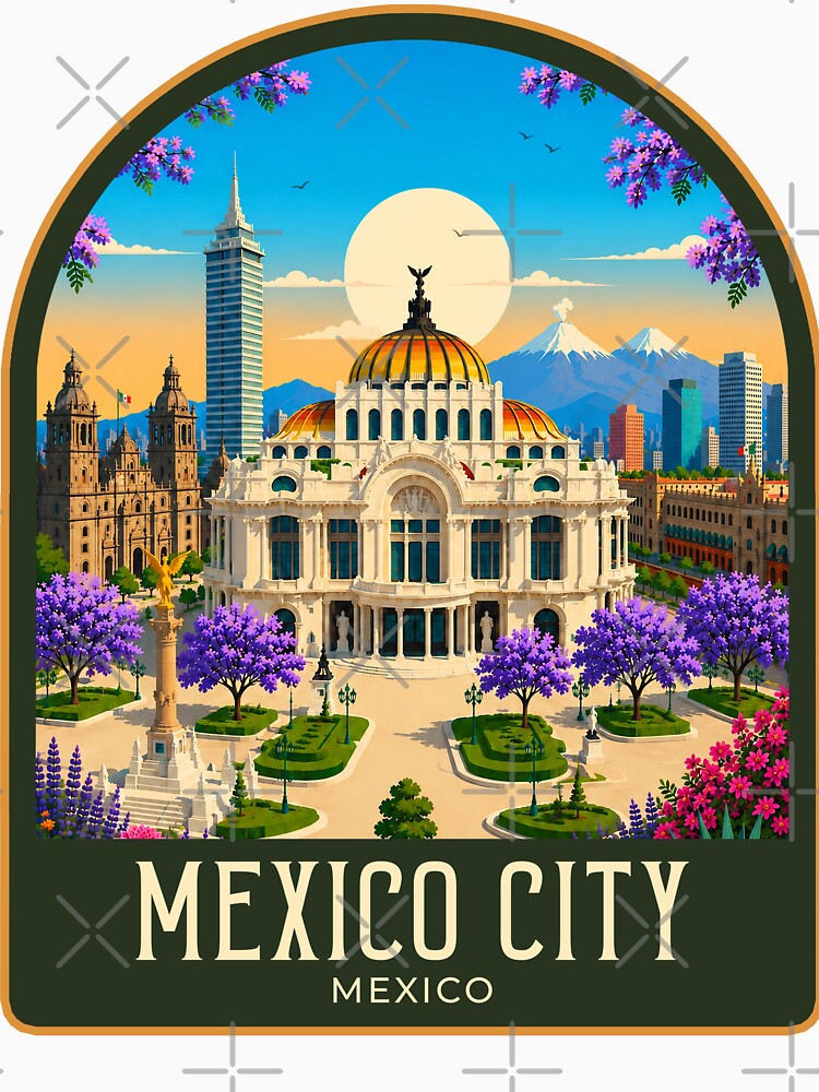 Mexico City Vintage Travel Illustration by HomeLivingCo