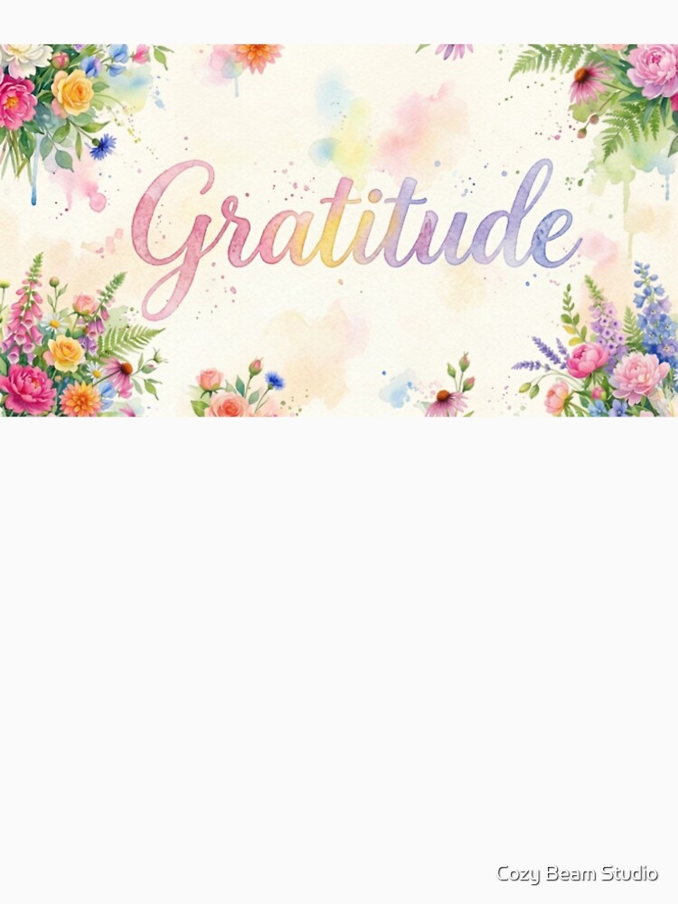 Gratitude floral illustration by Cozy Beam Studio