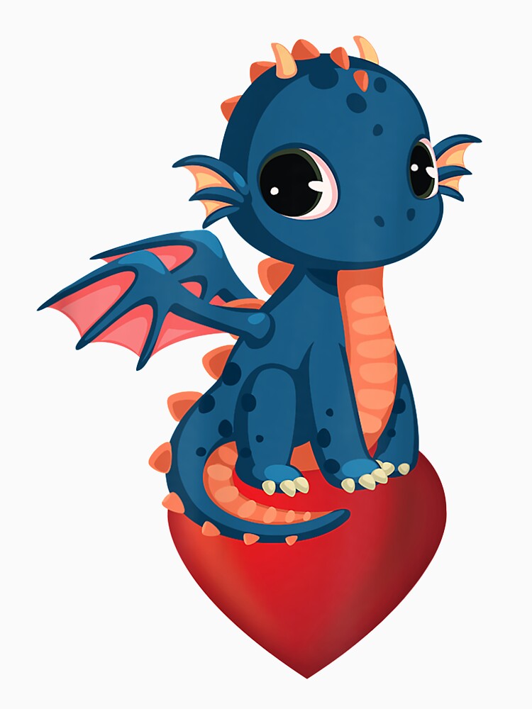 Dragon Heart Cute Cartoon Art Gift by Faulkshop2