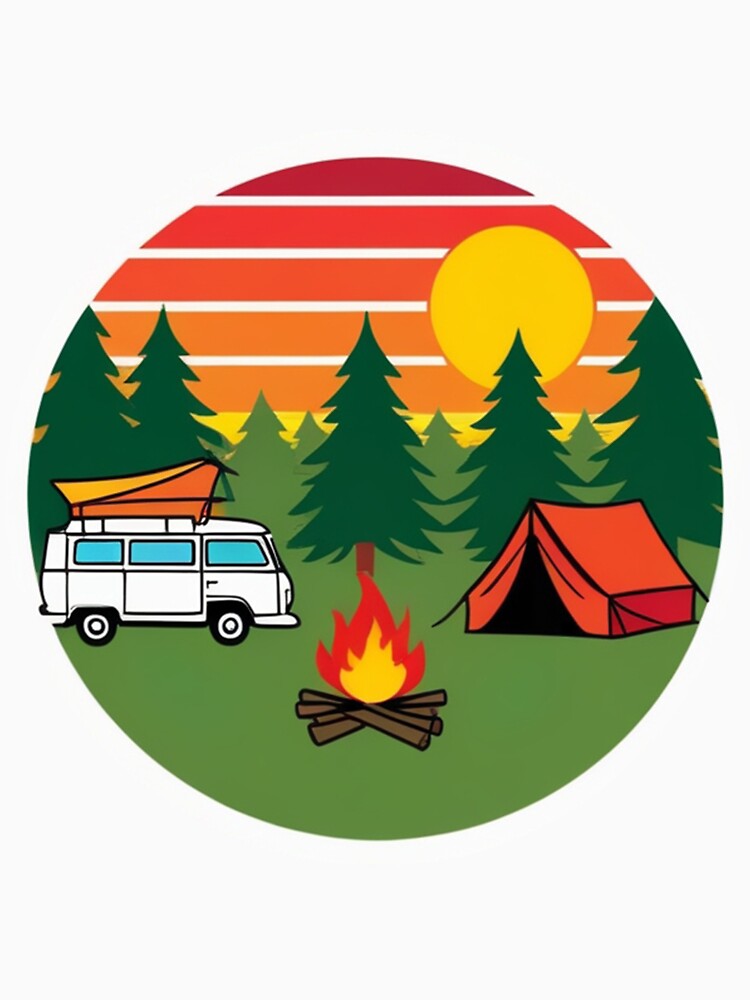 Camping Outdoors in the Forest With Sunset View by TheProPrints