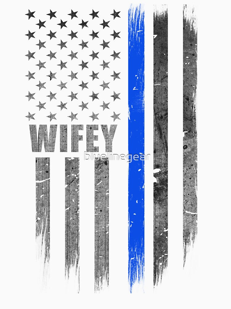 Police Wife Thin Blue Line Flag Police Officer Gift Law Enforcement Deputy Sheriff Wifey by bluelinegear