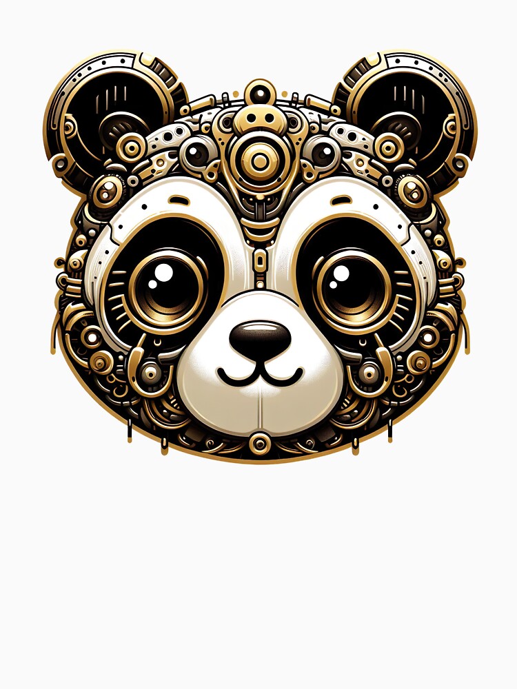 Mechanical Panda Steampunk Futuristic Kawaii by FlavaVerda