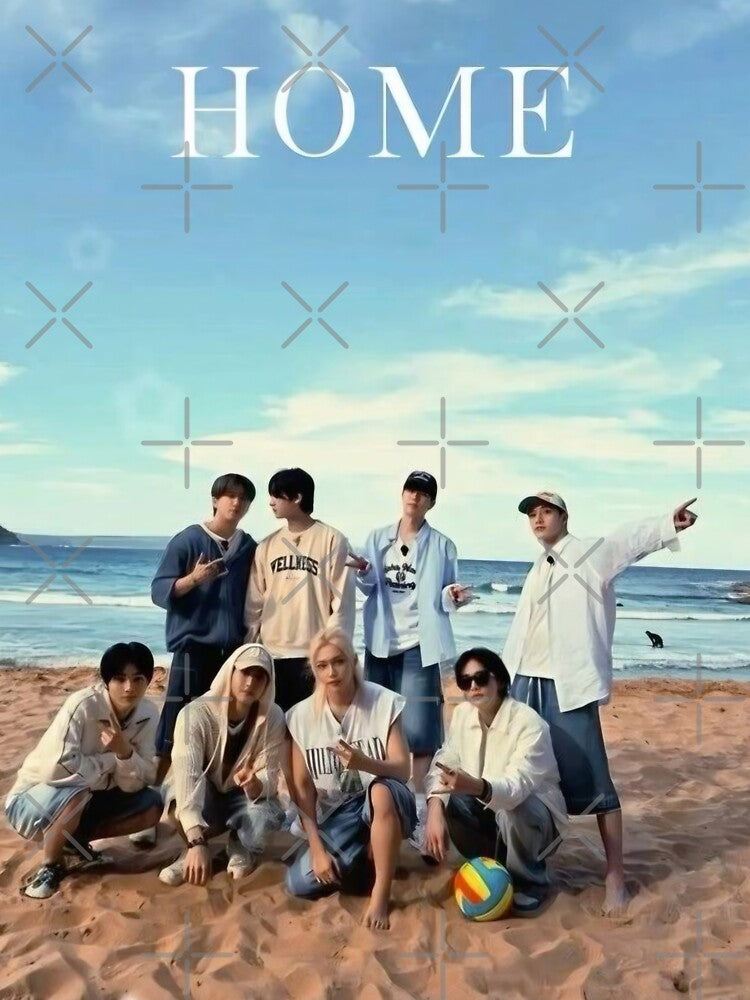 Stray Kids summer blue group picture DIVINE You make stray kids STAY SKZ SKZOO kpop bang chan lee know changbin hyunjin han felix seungmin IN 5 star world tour poster by Kpop-Noona