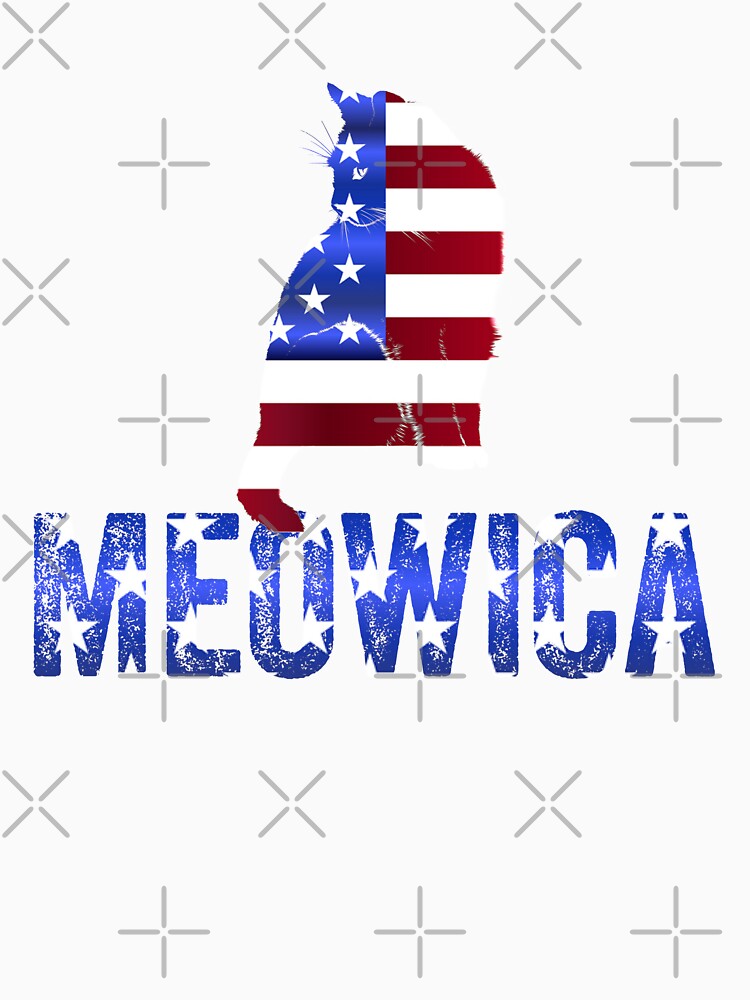 Meowica Happy Fourth Of July Independence Day stars on black background by UncleStuScience