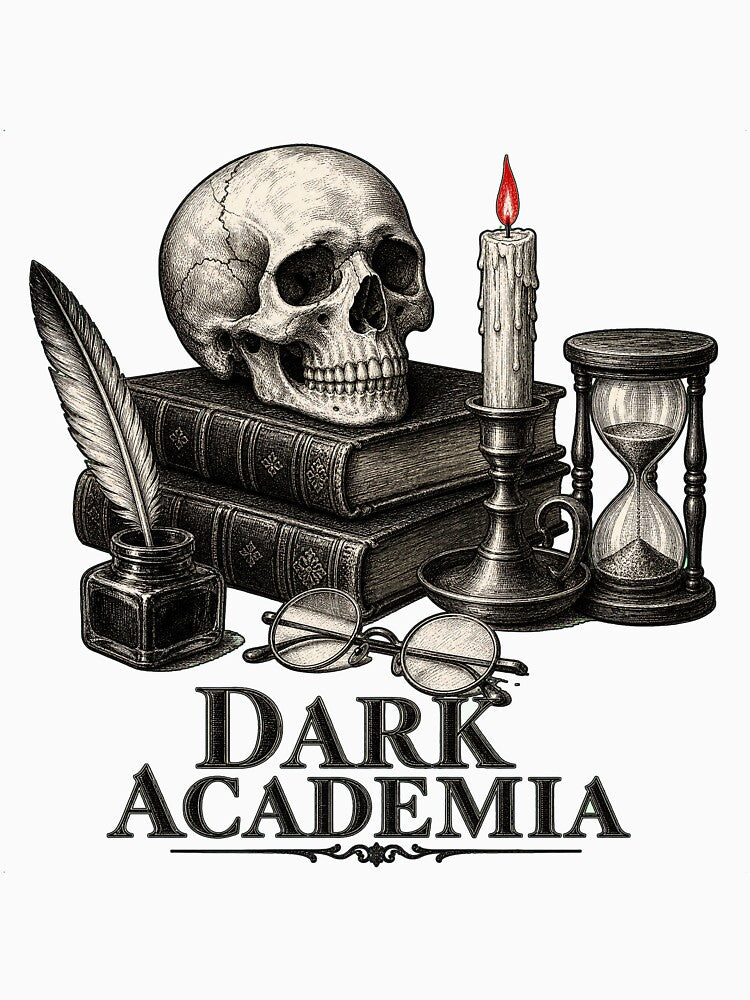 Dark Academia — Skull Books Candle Vintage Aesthetic Shirt by Uglyandcute
