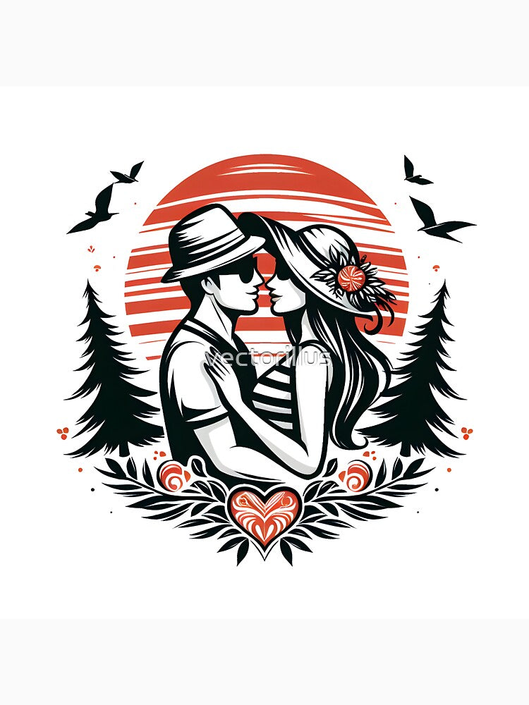 Couple in valentines day Holiday vacations mood enjoying moment. by vectorillus