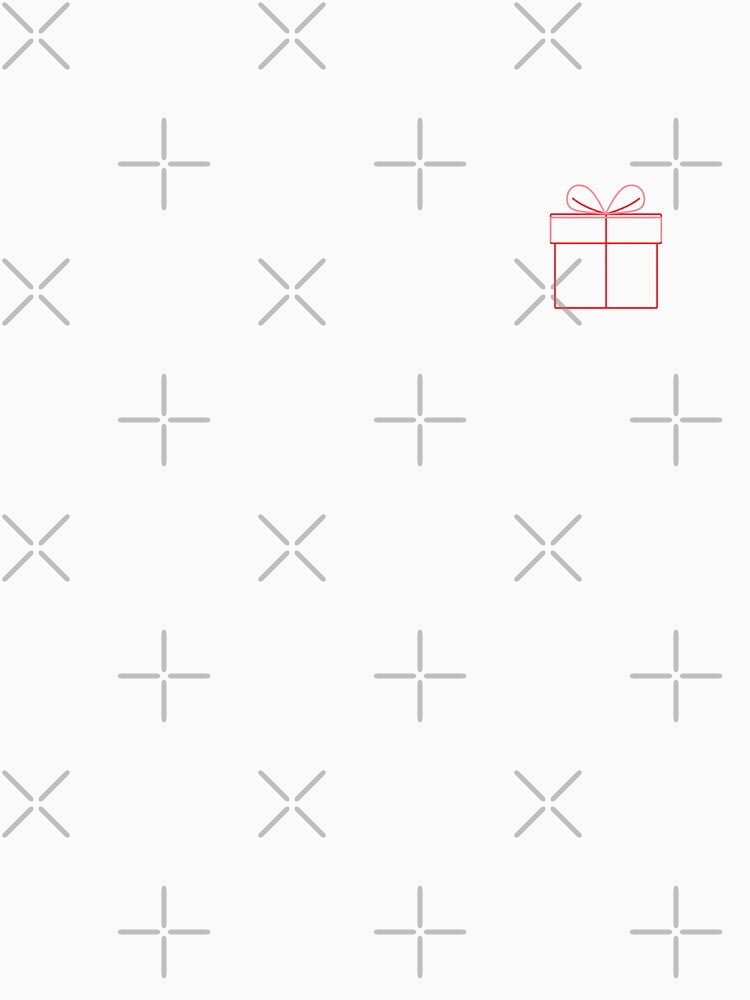 Minimalist Red and Green Gift Box Outline with Ribbon Holiday Design by gk-creations