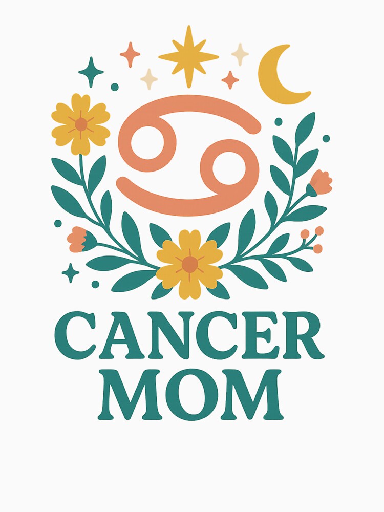 Cancer Mom Zodiac Floral Aesthetic | Celestial Botanical Cancer Sign Gift by DJCApparel
