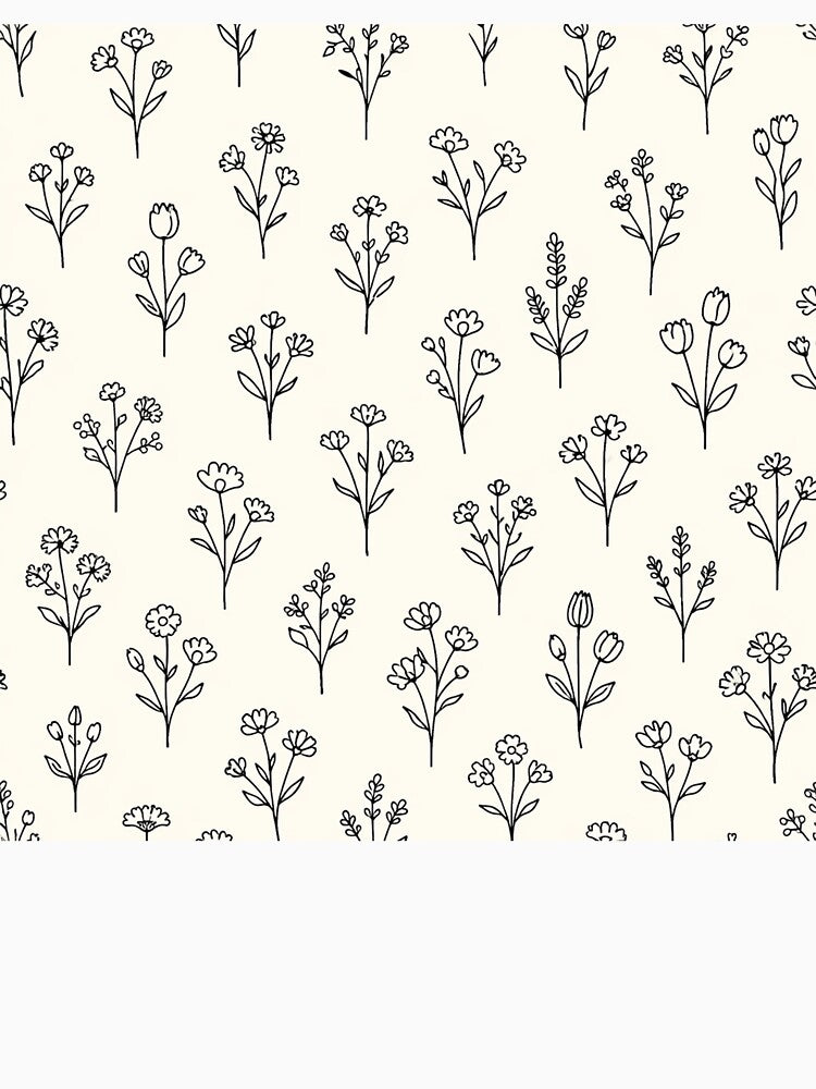 Minimalist Wildflower Pattern by Owcomm