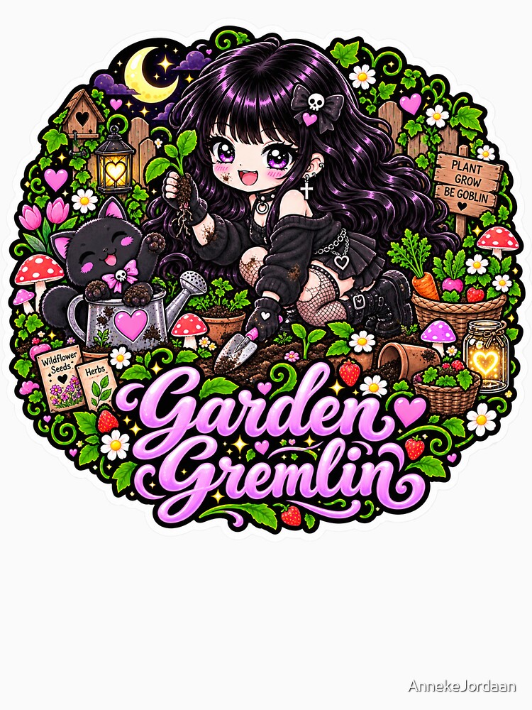 Garden Gremlin Goth Girl Sticker by AnnekeJordaan