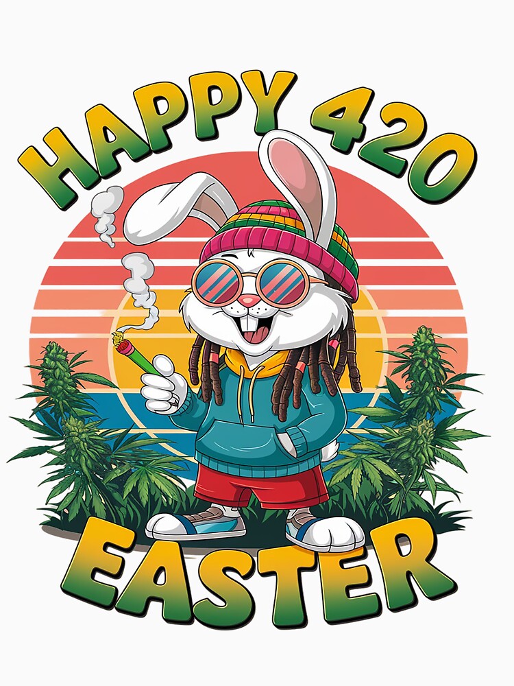 Happy 420 Easter Smoking Easter Bunny Men Women by Sutvaomom